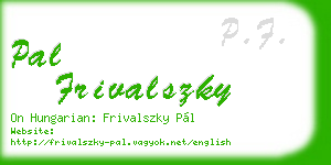 pal frivalszky business card